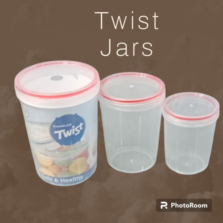 (3 in 1) Large Twist Jar set