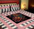 Embroidered Patch Work King Size BedSheet - High Quality - Cotton Double Bedsheet Embroided by Dazzling point. 