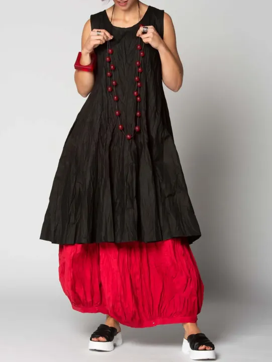 Women%20Summer%20Cake%20Dress%20Casual%20Round%20Neck%20Sleeveless%20Fake%20Two%20Pieces%20Gathered%20Indie%20Folk%20Patchwork%20Loose%20Maxi%20Dress%20Plus%20Size%20-%20Image%204