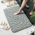 Foot Mat Coral Fleece Floor Mat Household Memory Foam Embroidered Bathroom Thickened Absorbent Floor Mat Door. 