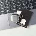 Fashion Simple Electroplated Silver Matte and Glossy Protective Earphone Case with Metal Ring for AirPods 5 1 2 3 4 Pro2 Pro3.