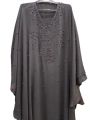 HIGH QUALITY BUTTERFLY STYLE ABAYA BURQA FOR MUSLIM GIRLS PAKISTANI WOMEN BLACK AND WHITE BEADS WORK PEARL WORK ON NECK. 