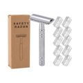 High Quality Men's /Women'sShaving Tool Double Edge Safety Razor With 10PCS Stainless Steel Blade.