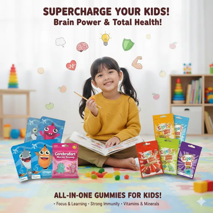Brain Power & Immunity Boost Gummies for Kids Smart Kids Omega-3 ...