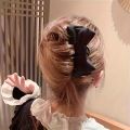 1pc Fashion Women's Bow U-shaped Hair Clip Suitable for Girl Daily Wear Accessory Elegant Black Boutique Hairpin Hair Accessory. 