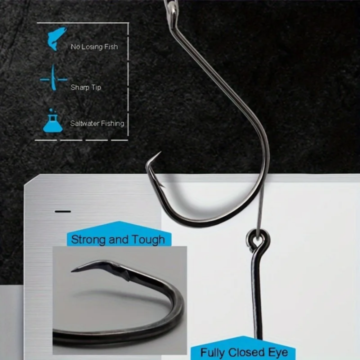 25pcs%20Saltwater%20Circle%20Hooks%20with%20Steel%20Wire%20Leader%2010/0-1/0%20Steel%20Circle%20Hook%20Rigs%20Circle%20Fishing%20Hooks%20Rig%20for%20Catfish%20Bass%20-%20Image%204
