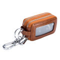 Car Key Chain, Universal Car Auto Split  Leather 2 Zipper Key Case Holder Storage Bag  For  Man. 