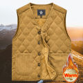 2025 New in Padded Vest Men Zipper Winter Thick Warm Corduroy Sleeveless Jacket Male Autumn Casual Waistcoat Golf Work Wear Coat. 