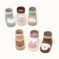 6 Pairs Kids Non-Slip Socks Cute Cartoon Animal Bear Gog Cat Pattern Children Boys Girls Baby Toddler Floor Socks Comfortable.