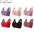 FallSweet Front Closure Cotton Bra for Women Plus Size Seamless Wireless Sports Bras Thin Underwear for Middle-Aged & Elderly. 