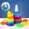 Animal Rainbow Stacking Ring Tower Stapelring Kids Montessori Toys Early Education Teaching Aids Wood Baby Toys Gift Stack Rings. 