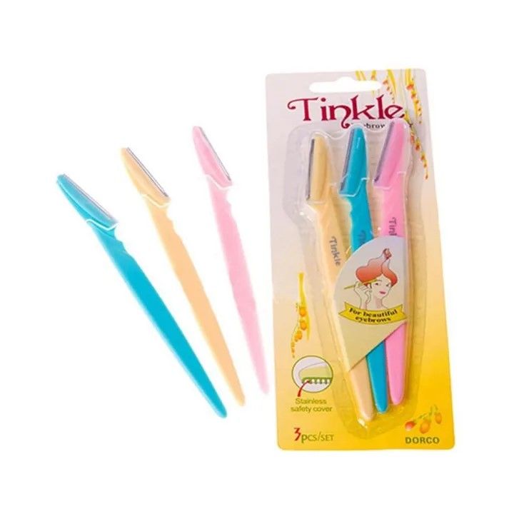 Portable Tinkle Eyebrow Razors - Pack of 3