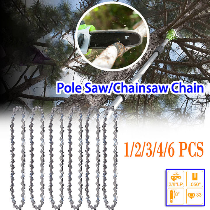 8 Inch Pole Saw Chain 3/8" LP Pitch, .050" (1.3 mm) Gauge for 8" (20cm) Bar, 33DL Chainsaw Chain for Wood Cutter Replacement