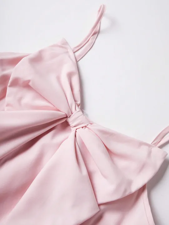 Fashionable%20women's%20waist%20cinched%20three-layer%20ruffle%20edge%20bow%20suspender%20dress%20-%20Image%203