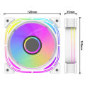 Darkflash INF24 Pro 120mm White Rgb PC Case Fan Infinity 3 Pin 5V Sync Argb 4 Pin Pwm Connector Cooling Fans for Desktop. 