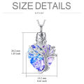 Heart Tree of Life Urn Necklace for Ashes Silver Cremation Jewelry with w/Funnel Filler Memorial Jewelry for Women Girls.