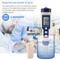 5-in-1 ph/ec quality tester (conductivity)/TDs (PPM)/salinity (PPT) digital thermometer water quality tester. 
