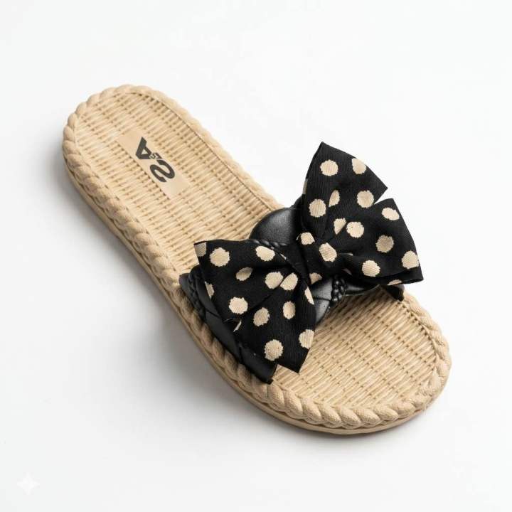 Stylish Women’s Flat Sandals – Soft Sole Polka Dot Design