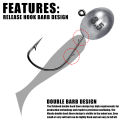 Jig Head Hook Rockfish Ajing Fishing Hooks For Soft Worm Lure Bass Fish Pesca Goods 0.8-7g 5pcs/Bag Pike Trout Accessories. 