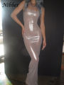 Nibber See Through Maxi Dress Women  Strappy Dresses Body-shaping Vestido Female Stunning Hipster Attirewear Clothing. 