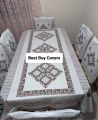 Block Print 6 Seater Dining Table Cloth and Chair Cover. 