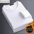 Winter Men's Thickening Velvet Warm Tops Men's Winter Long-sleeved Thermal Underwer Male Round Neck Fashion T-shirt M-5XL.