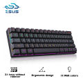 ZSUS Z61-B USB Gaming Mechanical Mini Keyboard Red Switch RGB Backlit 61 Keys Wired Feel for Game/Office. 