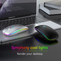 Tablet Phone Computer Bluetooth Wireless Mouse Rechargeable RGB Backlight Mice for iPad PC Laptop Tablet Phone 2.4GHz USB Mouse. 