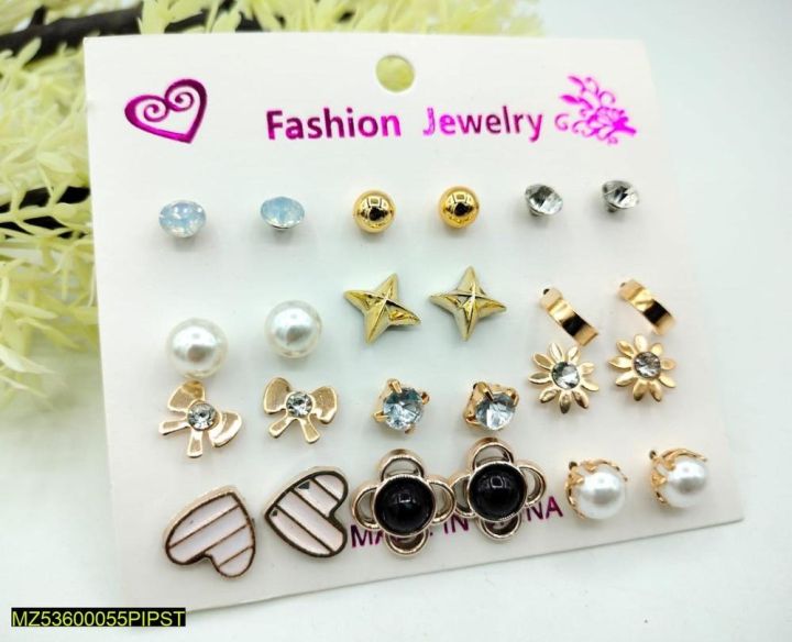 Alloy Earrings, pack of 12