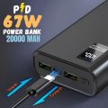 Moden Kate 67W Fast Charging Power Bank - 20,000mAh | Silver Color | Model 011. 