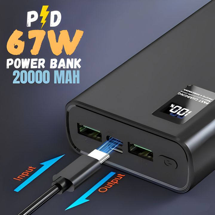 Moden Kate 67W Fast Charging Power Bank - 20,000mAh | Silver Color | Model 011