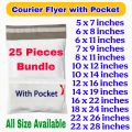 Premium Courier Flyer Bag with Pocket – Strong & Durable Packing Mail Bag for Secure Delivery | Versatile Packaging Material Flyer with Pocket | flyers for packing | flyer with Pocket (Pieces everything in inches). 