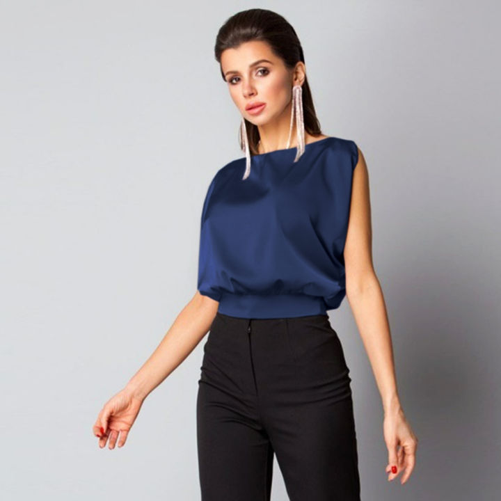 New%20Summer%20Clothes%20Women%20Solid%20%20Backless%20Lace%20Up%20Bow%20Satin%20Top%20Sleeveless%20Back%20Hollow%20Out%20Round%20Neck%20Elegant%20Shirt%20-%20Image%205