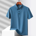 Selected popular nylon fabric, dad's summer clothing, middle-aged men's short sleeved T-shirt, summer ice silk quick drying, mid. 