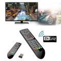 Q2 TV Backlight Air Mouse Gyroscope Wireless IR Learning 2.4GHz RF Smart Voice Remote Control for Laptop/Computer/Android TV Box. 