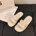 Women's Summer Outdoor Sandals Soft Bottom Flat Slippers Beach Casual Fashion Crystal Pad PVC Material Breathable Slip-On Shoes. 