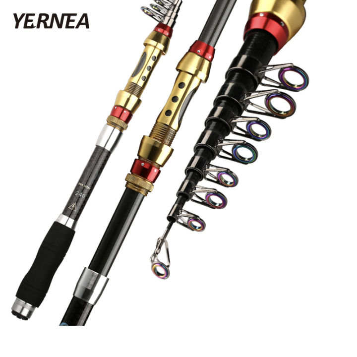 Yernea Short Sea Fishing Rods Fiber Telescopic Fishing Rod 99% Carbon 1 ...