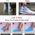 Waterproof Rain Shoes Covers Silicone Non-slip Wear-resistant Outdoor Adult Children Boots Portable Elastic Reusable.