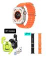 T800 Ultra Smart Watch With Ultrasound Max TWS Transparent Wireless Earbuds With Display & 1 Piece Watch Strap Belt Combo. 