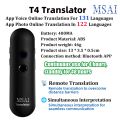 MSAI T8 PRO Translator 131 Languages Voice Translation Bluetooth 5.1 Two Way Real Time Portable Translate for Business travel.