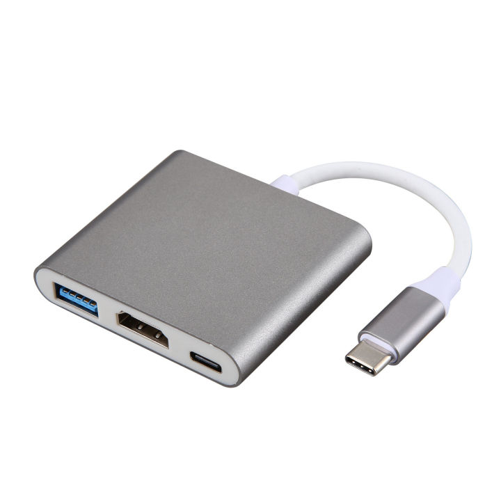 Type C to USB-C 4K HDMI USB 3.0 3-in-1 Hub Adapter Cable for Apple Macbook Pro