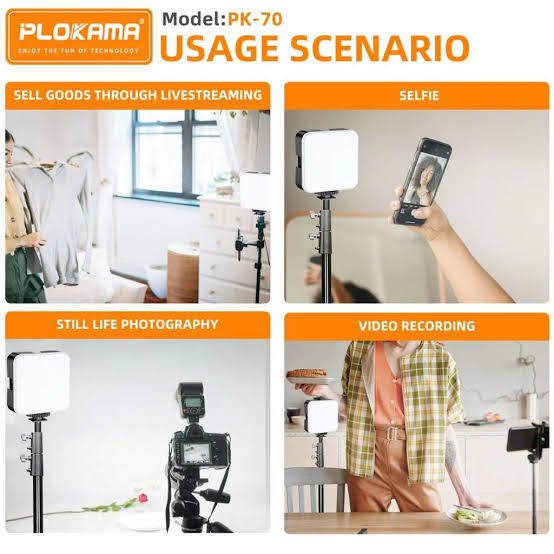 Plokama PK-70 portable mini fill light for vloging and tiktok live stream attach with camera or stand