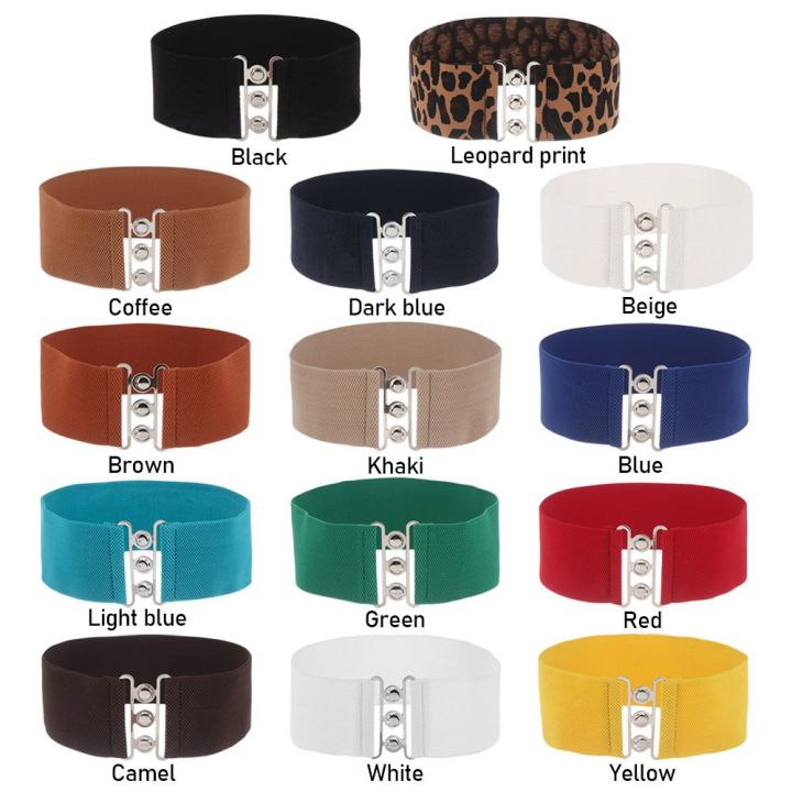Women%20Casual%20Stretch%20Ladies%20Metal%20Buckle%20Waistband%20Dress%20Cummerbands%20Waist%20Band%20Wide%20Elastic%20Belt%20Fashion%20Accessory%20-%20Image%204