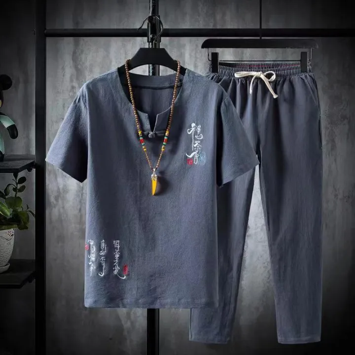 2024%20Summer%20Shirt%20+%20Trousers%20Suit%20Chinese%20Style%20Men%20Shirt%20Cotton%20and%20Linen%20Shirts%20Men's%20High%20Quality%20Casual%20Shirts%20Two%20Piece%20-%20Image%203