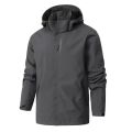 Autumn New Pure Color Hooded Work Wear Jacket Men Windproof Waterproof Jackets Men's Loose Sports Coats High Quality Outerwear. 