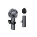 Wireless Lavalier Microphone for Cell Phone Noise Reduction Portable Audio Video Live Interview Recording For iPhone Type C Mic. 