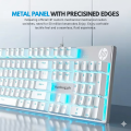 【Original HP Blue/Red Switch Mechanical Gaming Keyboard GK100F & GK400F】 Wired USB Keyboard with RGB & Blue LED Backlight ~ 104-Key Anti-Ghosting, 20 Lighting Modes for PC Gaming, Typing, PUBG, Laptop ~ By FunBug. 