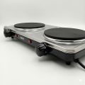Hot Plate Hachi ( YO025 ) Double Burner - 2000W Electric Infrared Cooker - Dual Burner Portable Table Top Stove. 