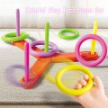 Colorful Plastic Sport Ring Toss Game Set with 5 Rings Birthday Party Throwing Backyard Games for Kids Adults Educational Toys ﻿. 