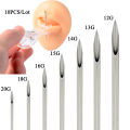 10pcs Surgical Steel Body Piercing Tool Kit Disposable Lip Belly Nose Ear Tragus Piercing Gas Sterilized Tattoo Needles 12-20G.